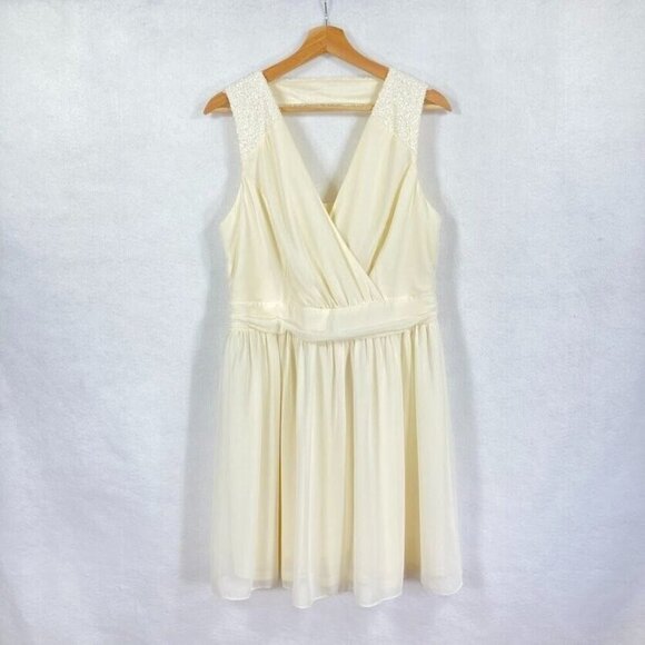 Asos Sequin Sleeveless Dress V-Neck Cut Out Back Fairy Coquette Feminine NWT - Picture 1 of 10